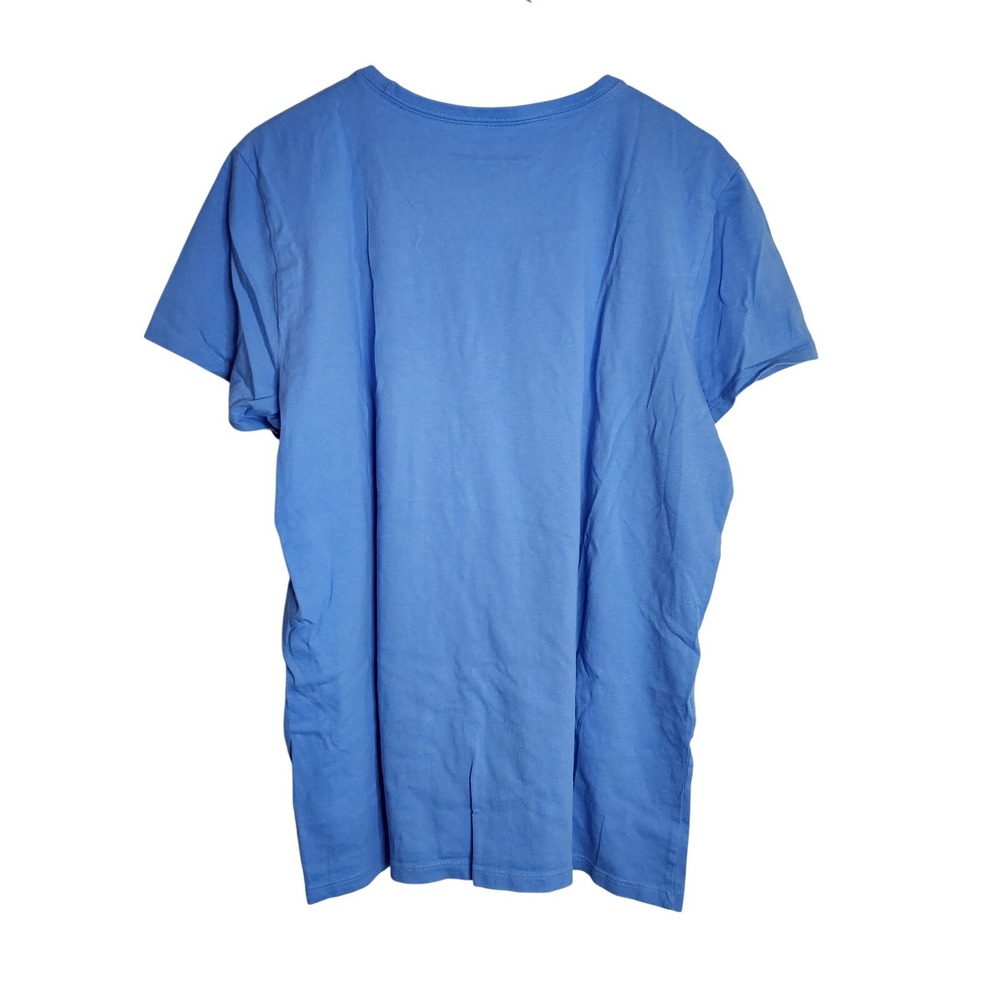 Life is Good T-Shirt Womens XXL Blue Sunflower American Flag Crusher Tee - Picture 2 of 5